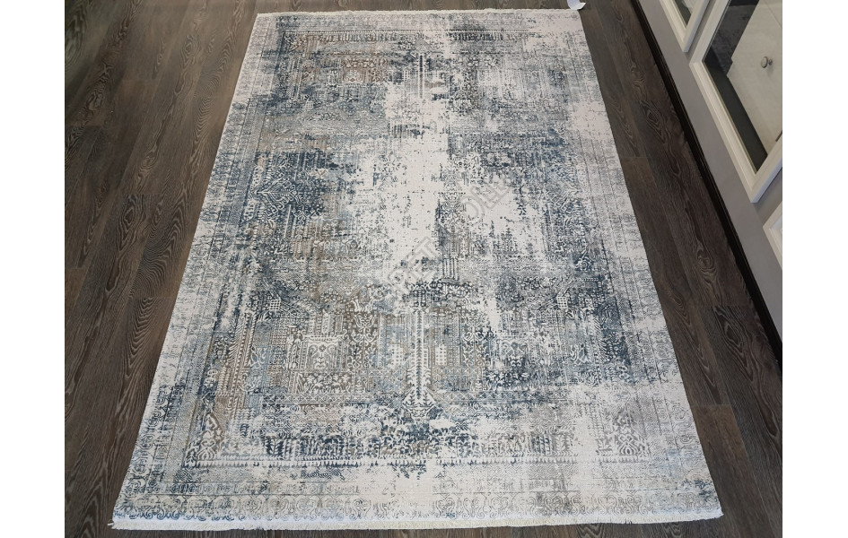 Безворсовый ковер лофт дизайн BANCO P1037 BEIGE-NAVY