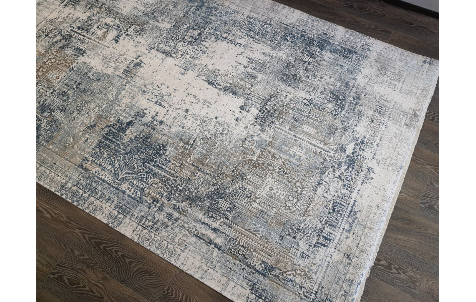 Безворсовый ковер лофт дизайн BANCO P1037 BEIGE-NAVY