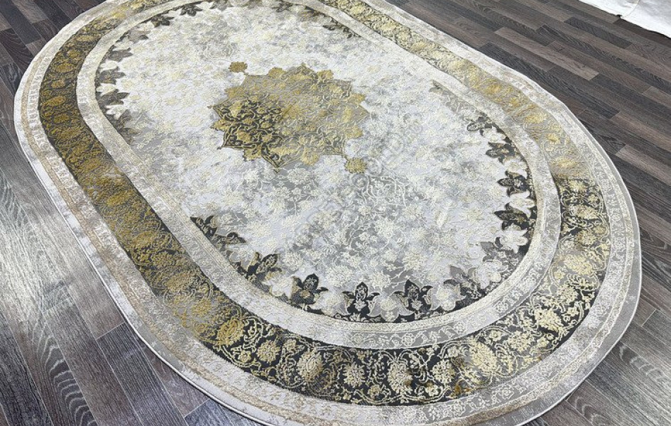 Ковер турецкий Lisa AA610A_IVORY MUSTARD овал