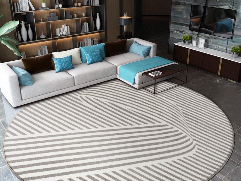 Круглый ковер в гостинную с абстрактным узором