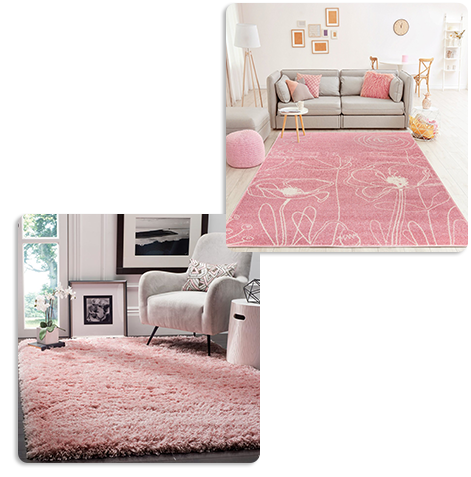 Розовые ковры в интерьере